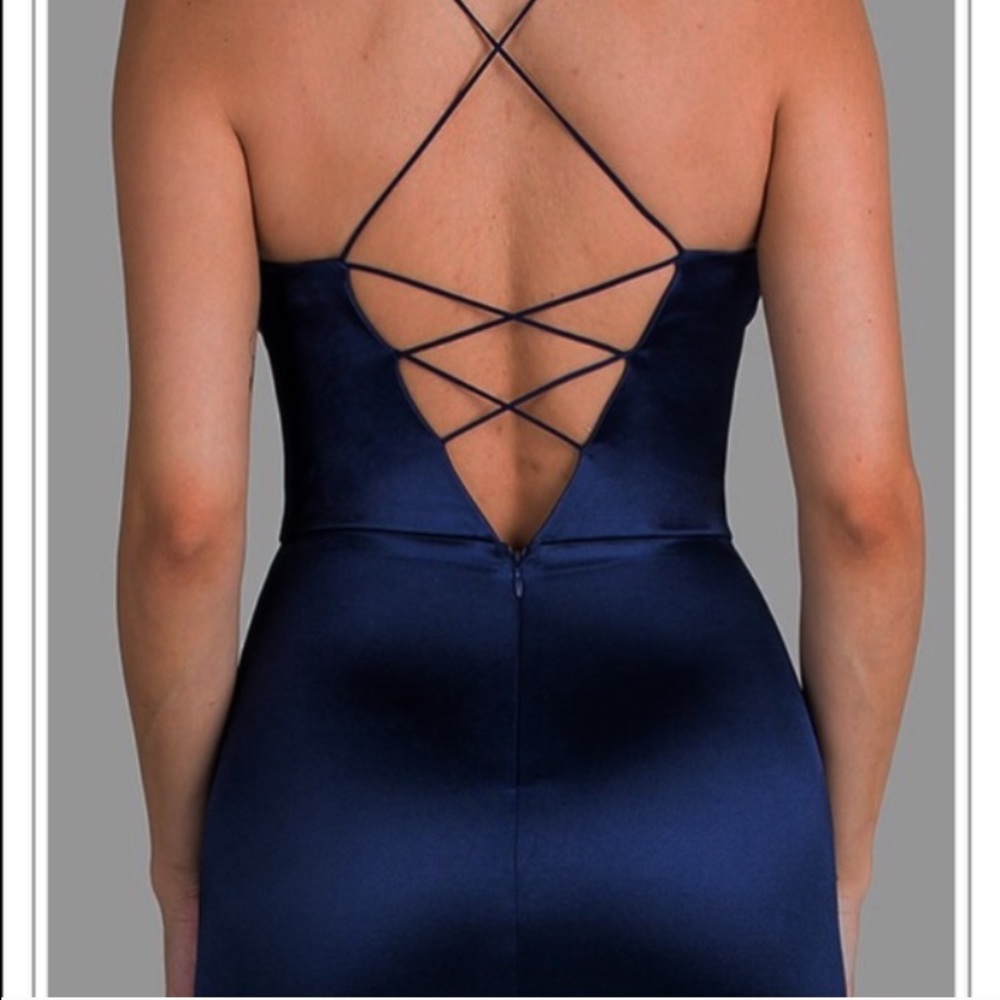 Gorgeous Navy Satin Khloe Dress ๐ Sexy Back. - Picture 4 of 4